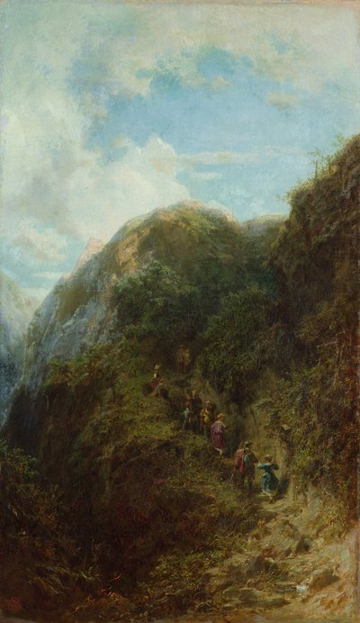 Touristen in den Bergen von Carl Spitzweg